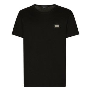 Dolce & Gabbana Black T-Shirt With Subtle Logo Patch - NWT